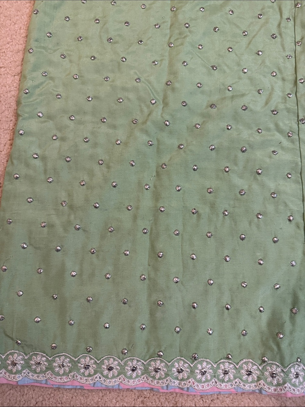Khaadi Khaas mukaish work gorgeous pastel colors embellished dress. Size 14 - Picture 15 of 16